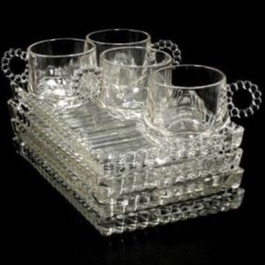 Vintage Hazel Atlas Depression Glass Trays 1940's